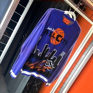 🏙️ High-End Just Don All City Basketball Skyline Knit Sweater 🏙️